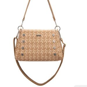 Hanmitt Carpenters weaveTan Woven Crossbody Bag
